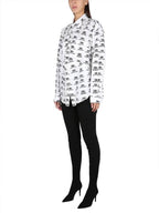 Balenciaga All Over Logo Shirt White