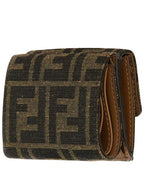 Fendi Baguette Micro Tri-fold Half Wallet Brown