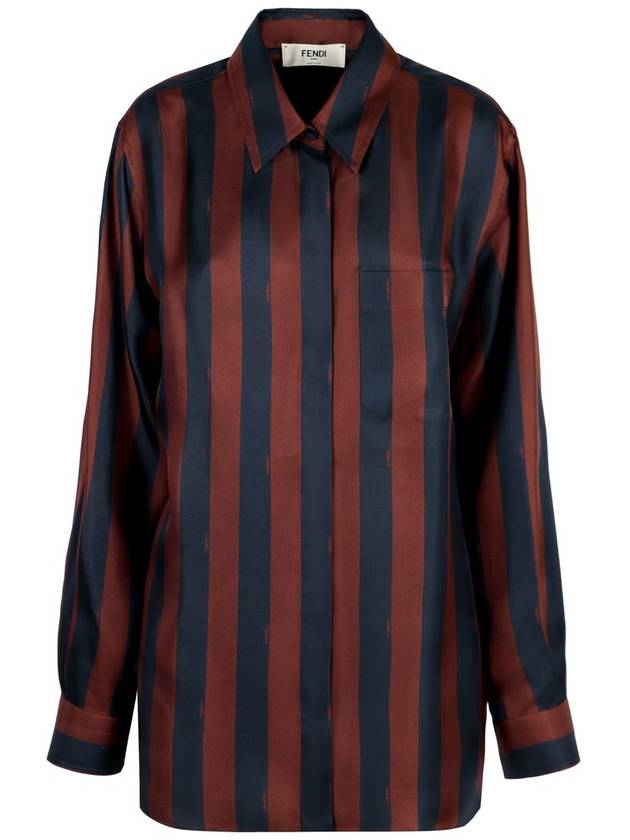 Fendi 24SS Shirt FS8190AWZVF1P2U P24 COCOA NAVY