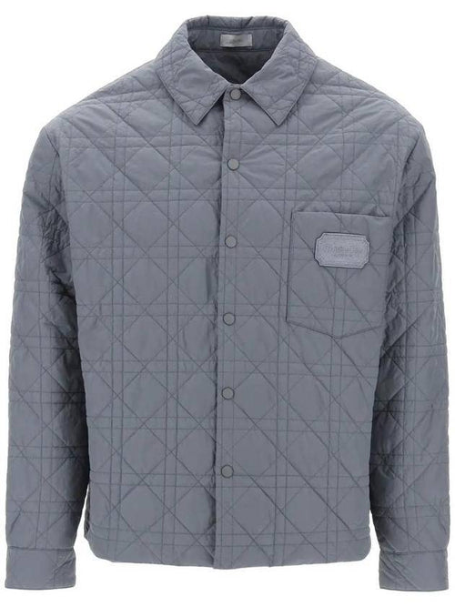 Cannage Technical Fabric Overshirt Jacket Grey Dior