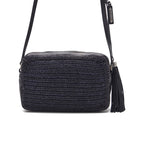 SAINT LAURENT SAN LAURENT ROOM CAMERA SHOULDER BAG WITH FRINGE STROW MATERIAL X LEADER BLACK (Silver G ) LADY SHOULDER BAG LADY BAG WITH FRINGE ONLINE