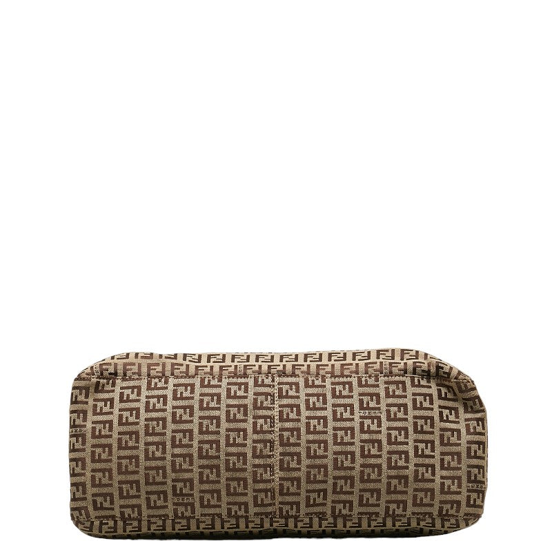 Fendi Zucchino tote bag brown canvas leather ladies