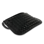 BOTTEGA VENETA Black Intrecciato Patent Shoulder Bag