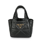 PRADA - Black Triangle Quilted Nappa Small Tote
