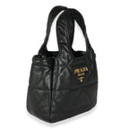 PRADA - Black Triangle Quilted Nappa Small Tote