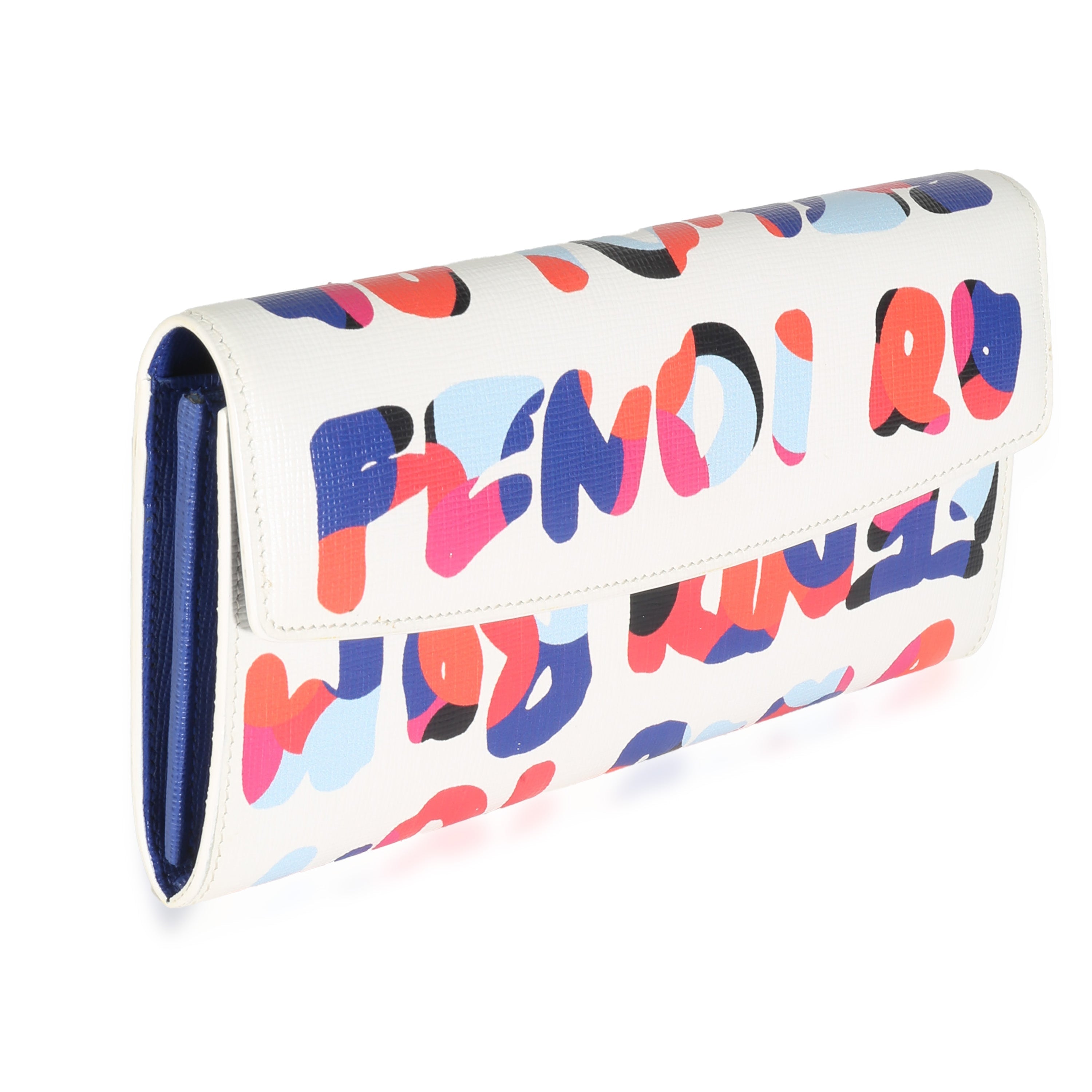 FENDI - White Multicolor Vitello Elite Fendi Roma Graffiti Wallet