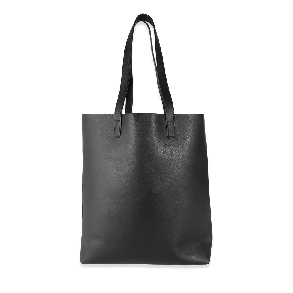 SAINT LAURENT - Black Calfskin Medium Shopping Tote