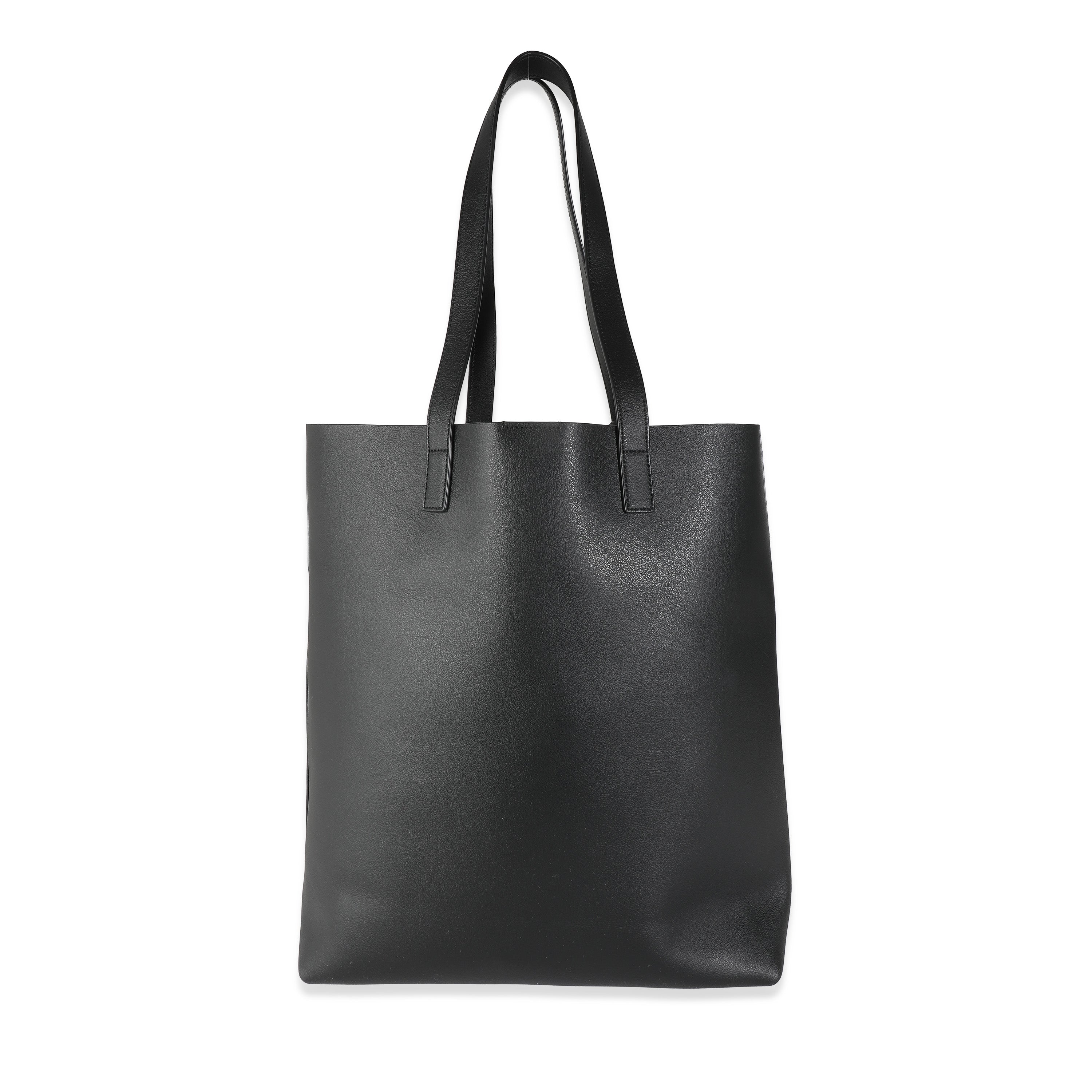 SAINT LAURENT - Black Calfskin Medium Shopping Tote