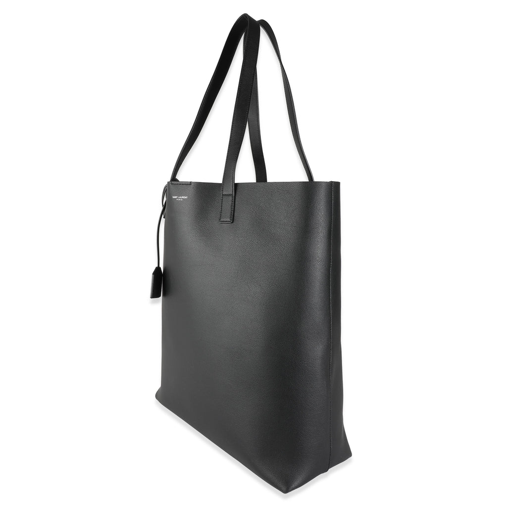 SAINT LAURENT - Black Calfskin Medium Shopping Tote
