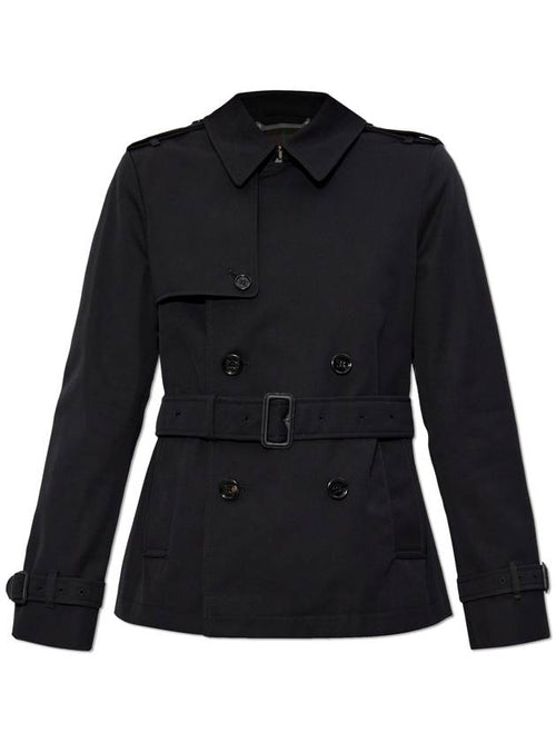 Burberry Burberry Short Trench Coat With Belt, Women's, Black