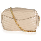 SAINT LAURENT - Dark Beige Chevron Calfskin Mini Lou Crossbody Bag