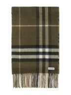 Burberry Check Reversible Cashmere Scarf Sand Green