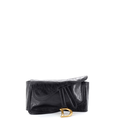 Dior Saddle Double Buckle Belt Bag Leather