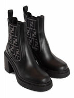 Fendi Domino Biker Middle Boots Black
