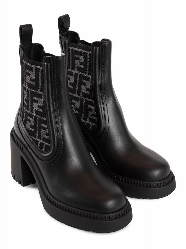 Fendi Domino Biker Middle Boots Black