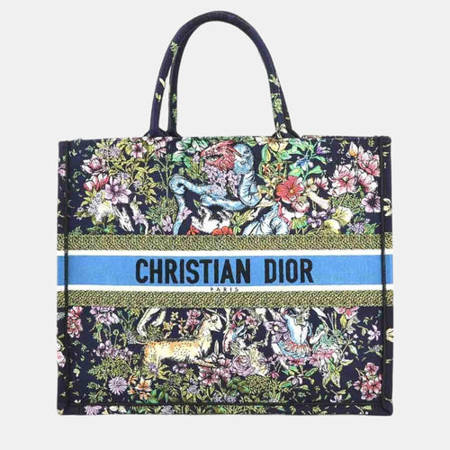Dior Multicolor Canvas Embroidered Large D-Constellation Book Tote Bag