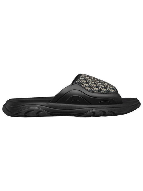 Homme H TOWN Oblique Slippers Black Beige Dior