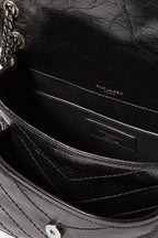SAINT LAURENT NIKI Medium quilted crinkled glossed-leather shoulder bag