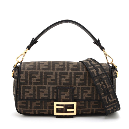 Fendi Zucca 2WAY Shoulder Bag Brown 8BR600