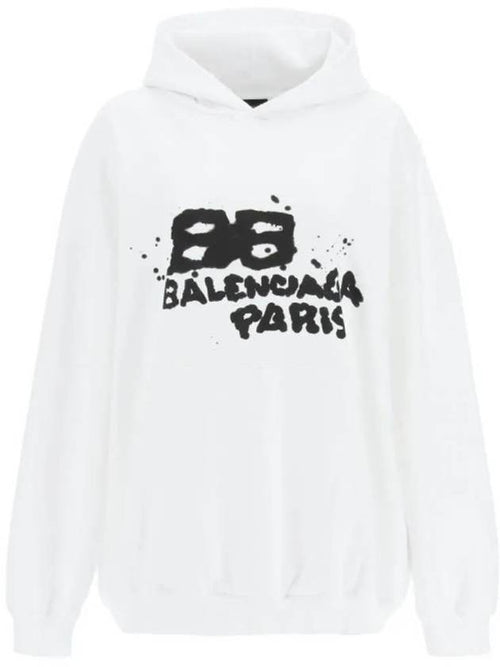 Balenciaga BB Icon Logo Large Fit Hoodie White