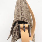 FENDI Mamma Baguette Zucchino Leather Shoulder Bag Beige 8BR001
