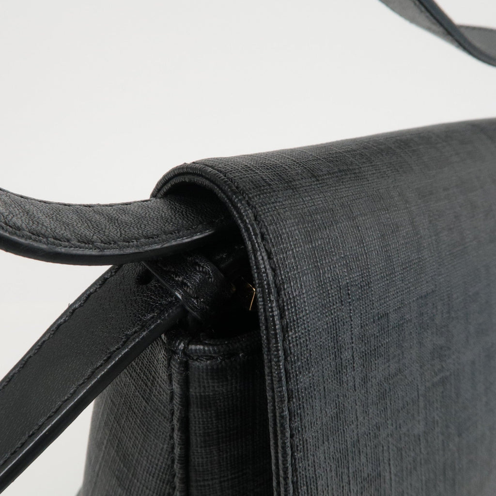 FENDI Zucchino Mamma Baguette PVC Leather Bag Black 8BR001