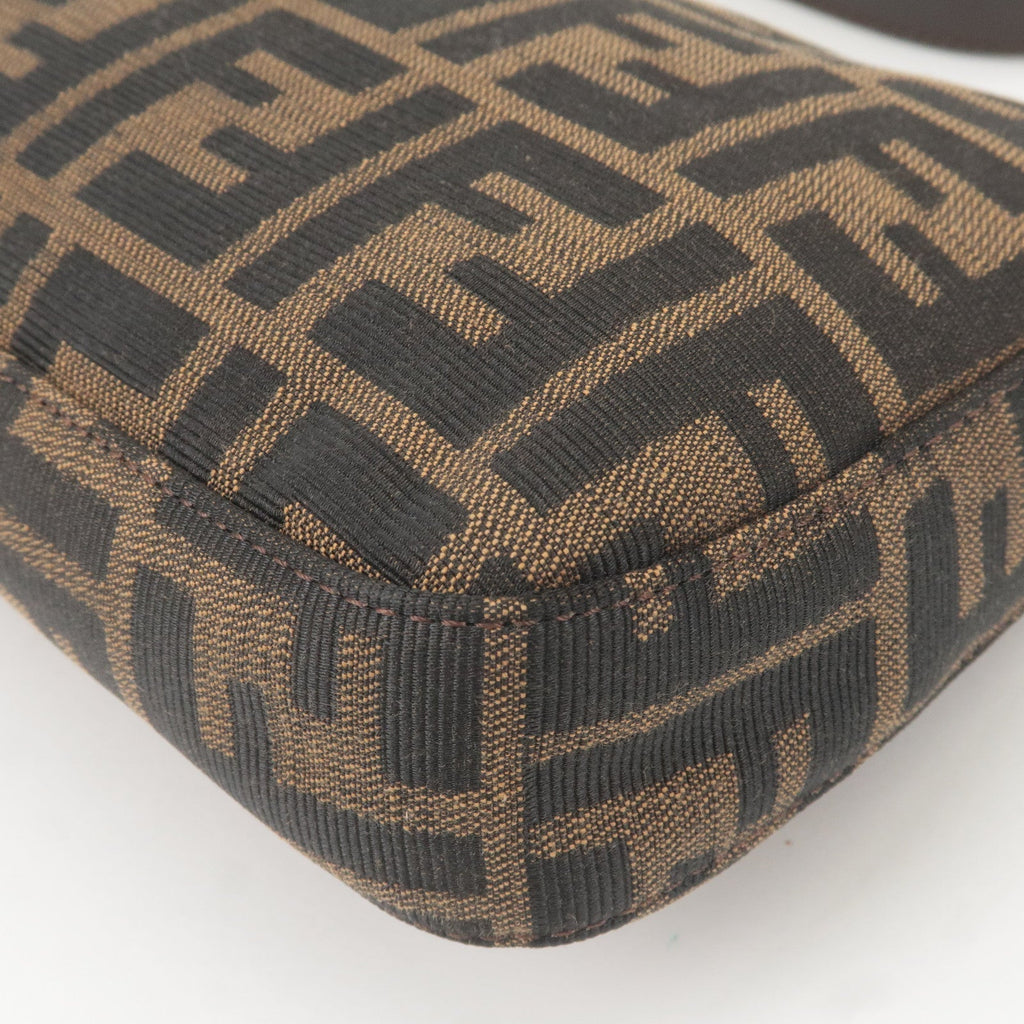 FENDI Mamma Baguette Zucca Canvas Leather Bag Beige 26424