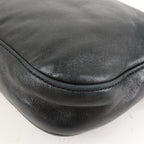 FENDI Mamma Baguette Leather Hand Bag Shoulder Bag Black Green