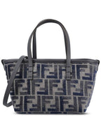 Fendi Roll FF Jacquard Mini Tote Bag Dark Blue