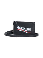 Balenciaga Wave Logo Strap Card Wallet Black