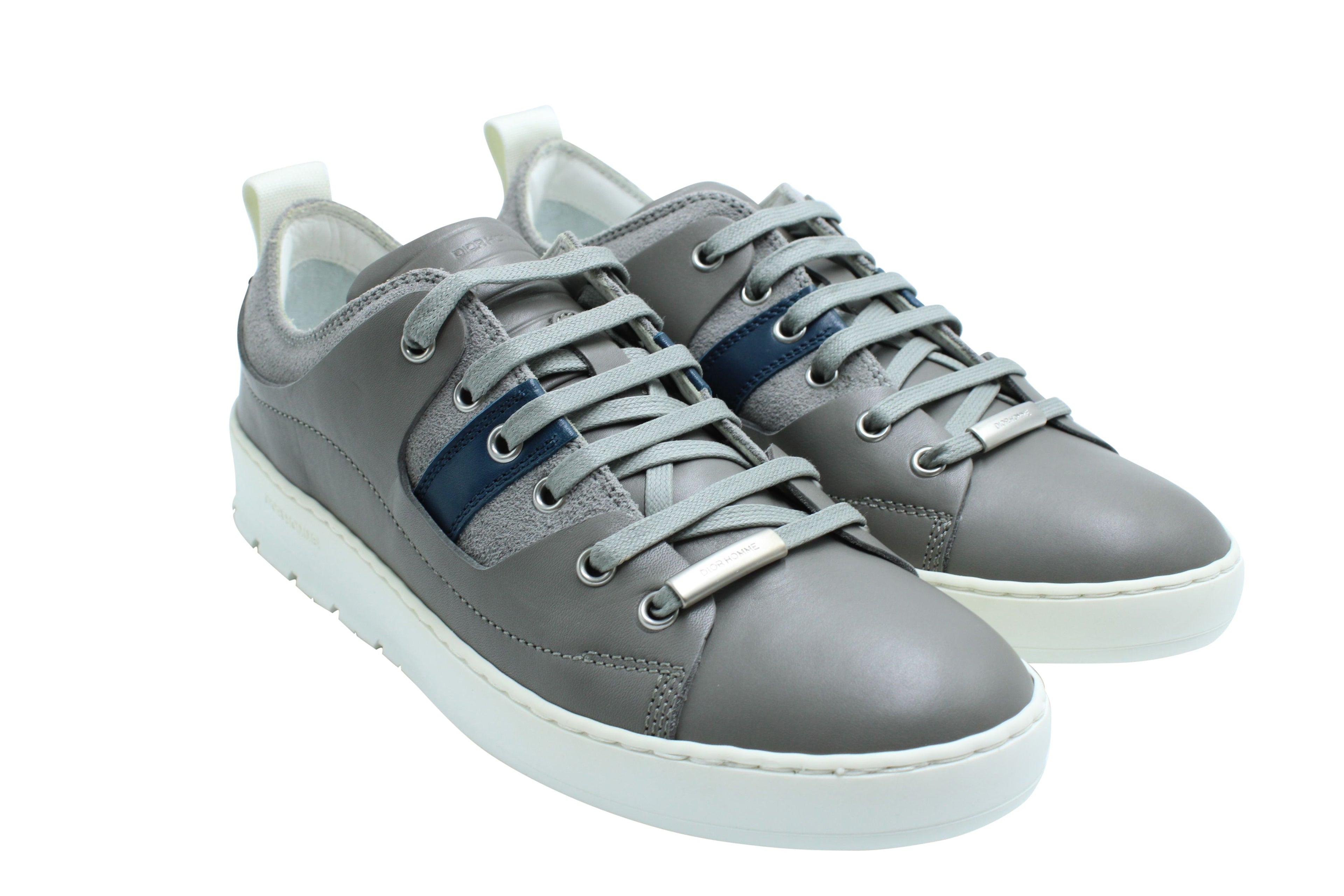 Dior Low Top Sneakers in Grey Leather
