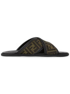 Fendi FF Logo Slipper Brown