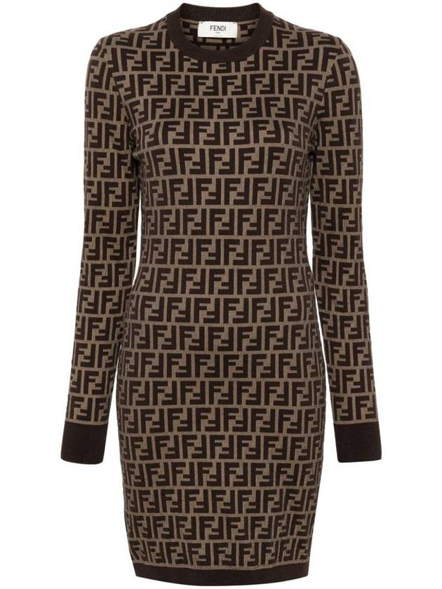 Fendi Fendi Ff Cotton Fitted Dress Clothing