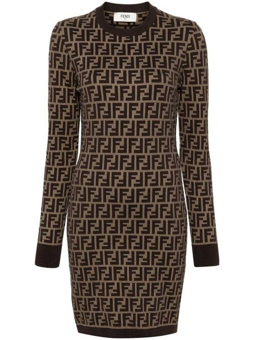 Fendi Fendi Ff Cotton Fitted Dress Clothing