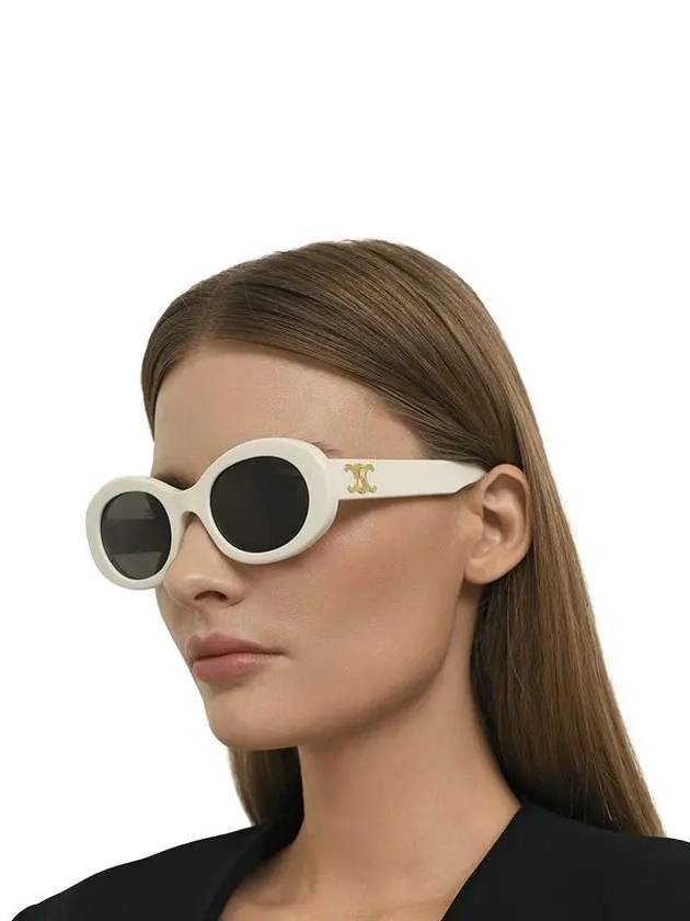 CELINE Eyewear Triomphe Logo Temple Sunglasses White