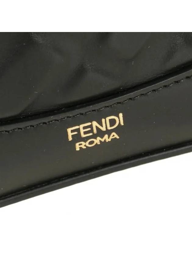 Fendi Mon Tresor FF Motif Leather Mini Bucket Bag Black