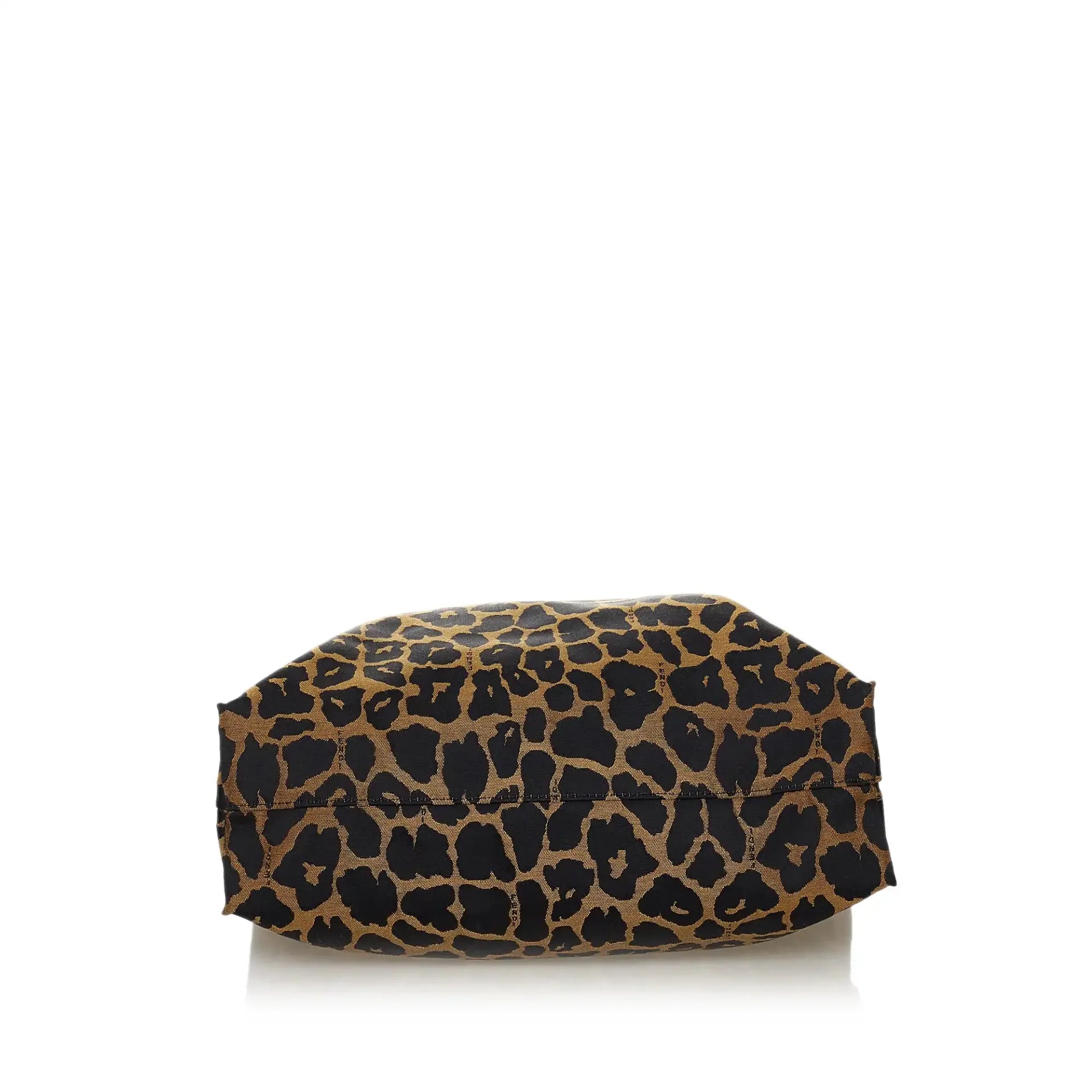 Fendi Tote Bag Brown Leopard Printed Nylon Canvas