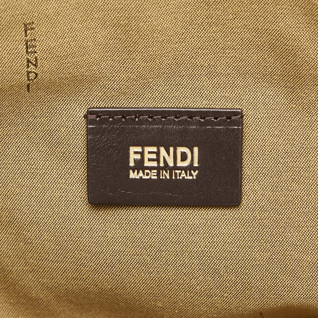 Fendi Tote Bag Brown Leopard Printed Nylon Canvas