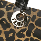 Fendi Tote Bag Brown Leopard Printed Nylon Canvas