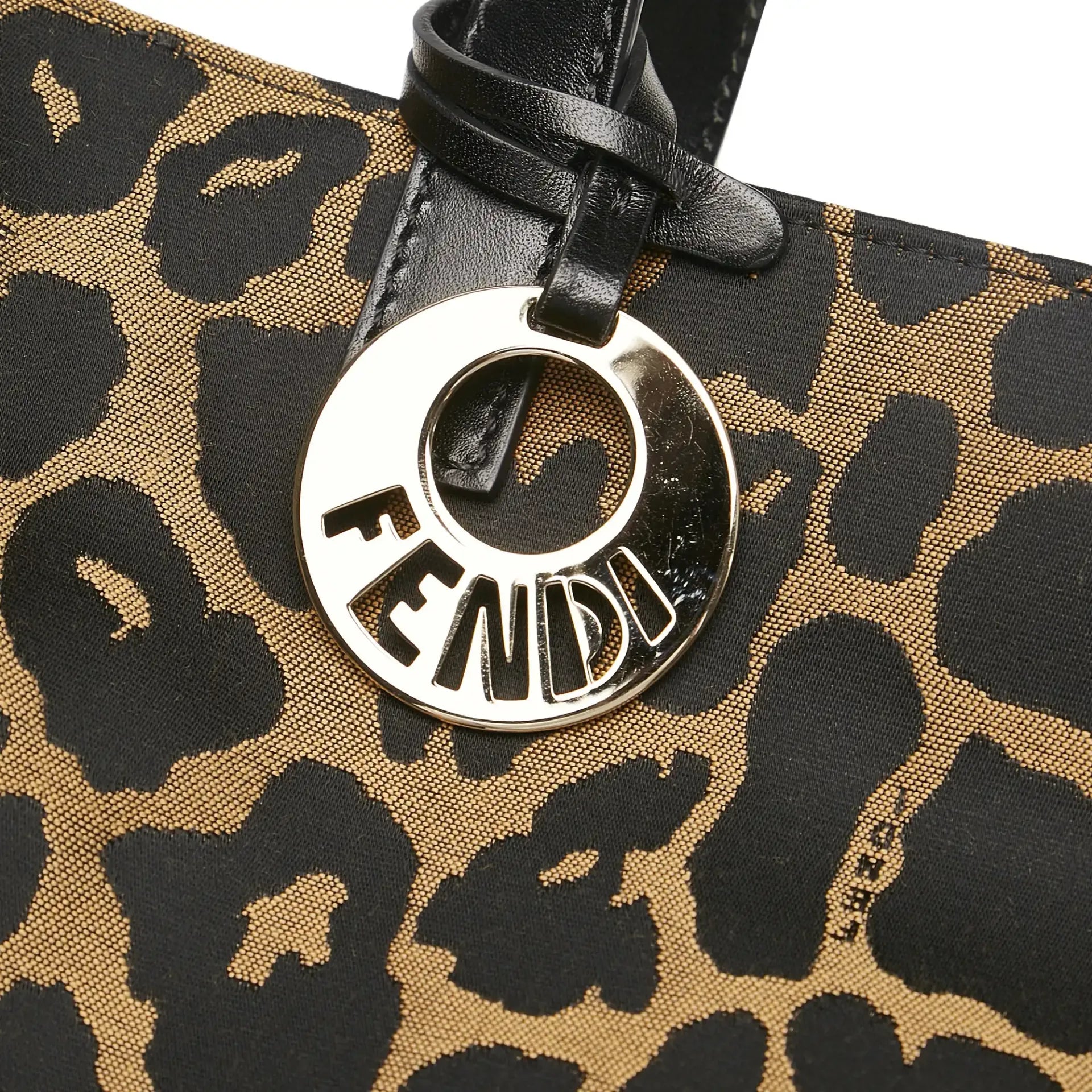 Fendi Tote Bag Brown Leopard Printed Nylon Canvas
