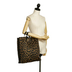Fendi Tote Bag Brown Leopard Printed Nylon Canvas