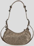Balenciaga Metallic Le Cagol XS Lambskin Shoulder Bag Metallic Beige