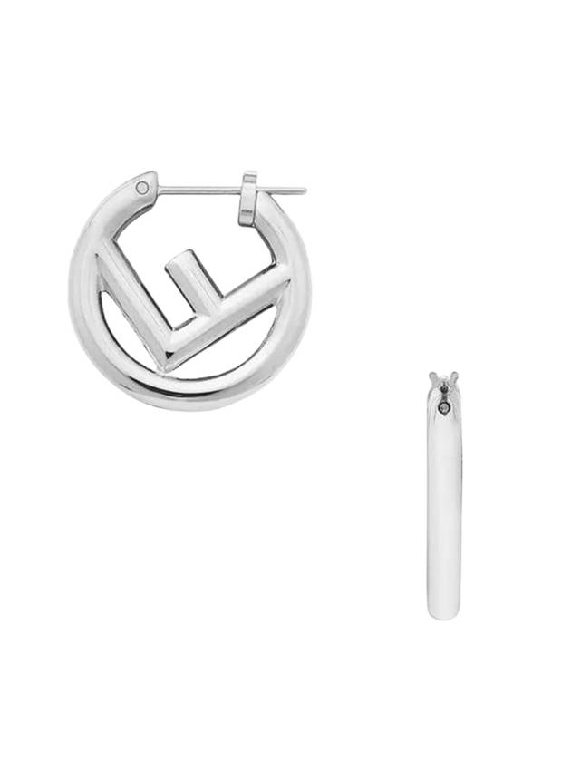 Fendi F Logo Earrings Silver