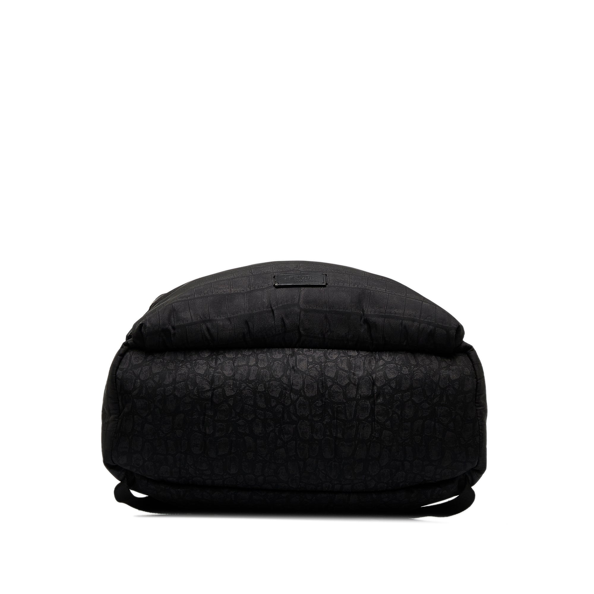 FENDI Croc Embossed Nylon Backpack