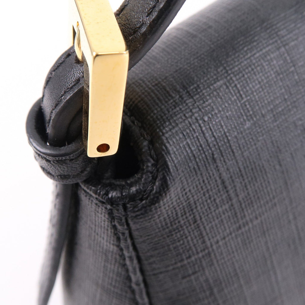 FENDI Zucchino Mamma Baguette PVC Leather Hand Bag Black 8BR180