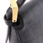 FENDI Zucchino Mamma Baguette PVC Leather Hand Bag Black 8BR180