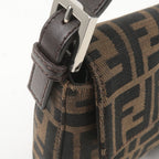 FENDI Mamma Baguette Zucca Canvas Leather Bag Beige 26424