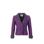 Chanel Size 36 Vintage Shearling Coat Lambswool Purple