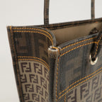 FENDI Zucca Zucchino PVC Leather Shoulder Bag Beige Brown 8BH189