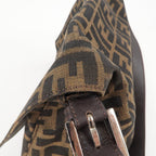 FENDI Zucca Mamma Baguette Canvas Leather Shoulder Bag 26325